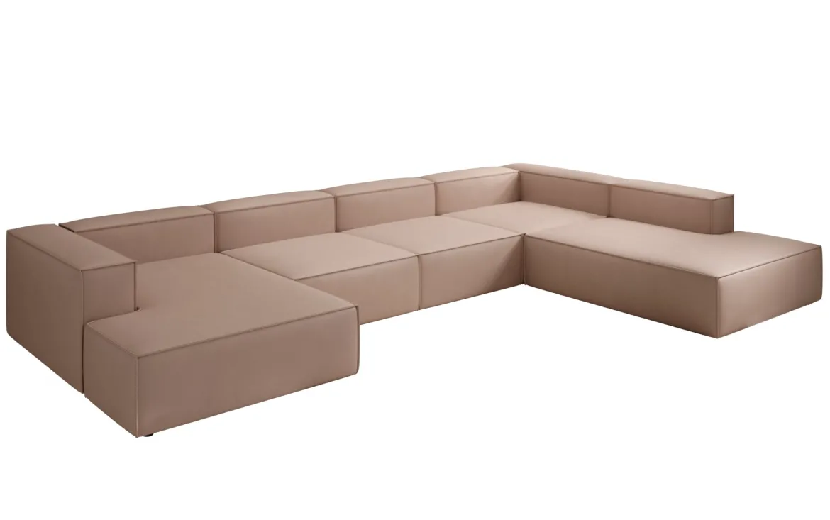 Designer Sofa Lesley U XXL in Echtleder