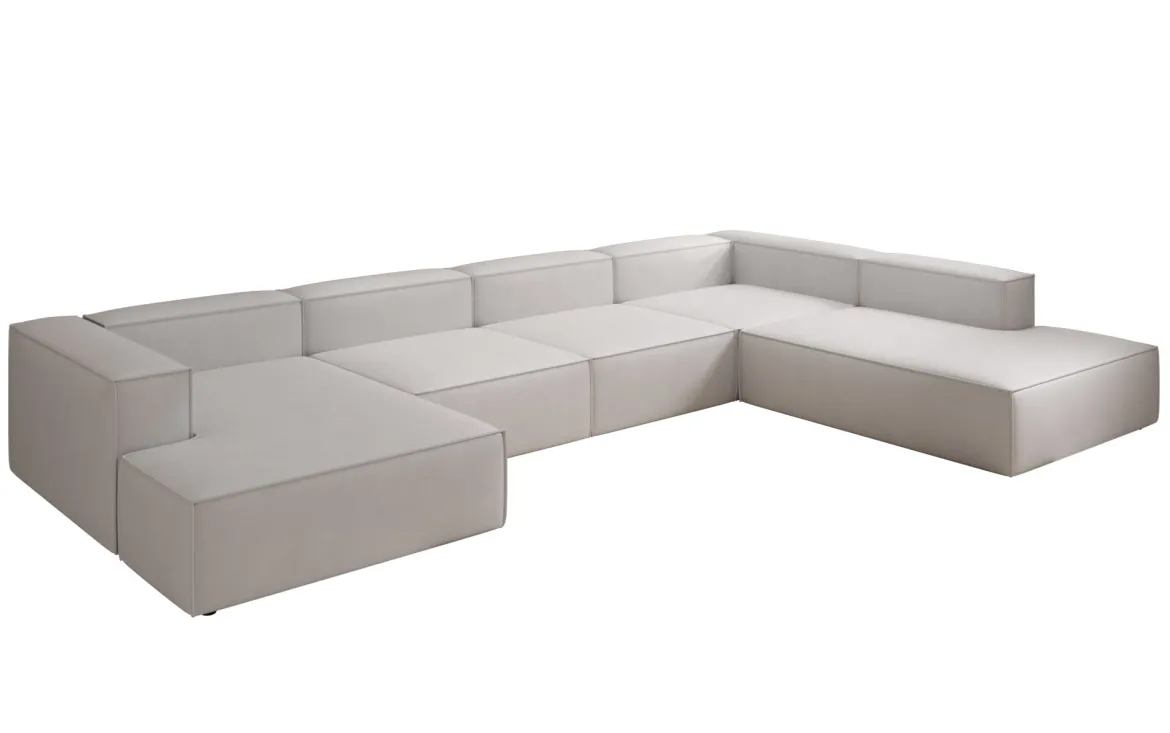 Designer Sofa Lesley U XXL in Echtleder