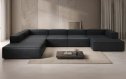 Designer Sofa Lesley U XXL in Echtleder