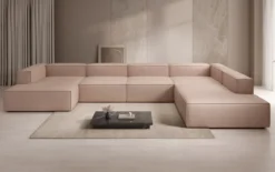 Designer Sofa Lesley U XXL in Echtleder