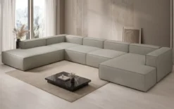 Designer Sofa Lesley U XXL in Echtleder