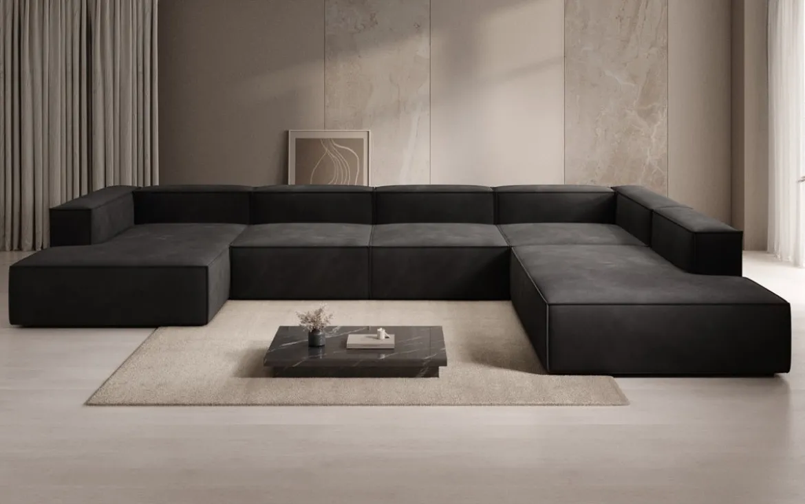 Designer Sofa Lesley U XXL in Samt
