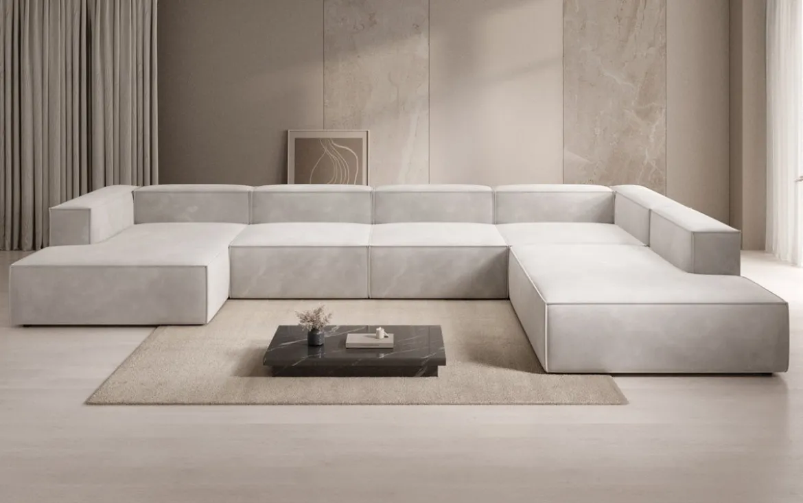 Designer Sofa Lesley U XXL in Samt