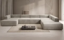 Designer Sofa Lesley U XXL in Samt