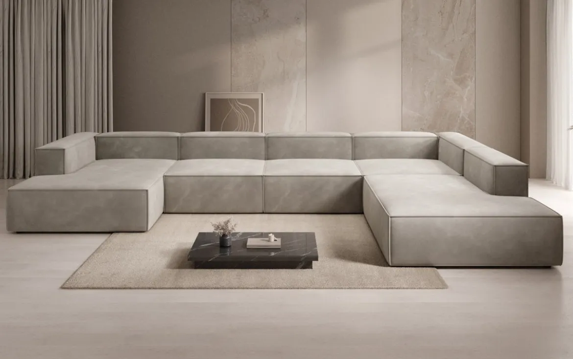 Designer Sofa Lesley U XXL in Samt