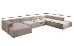 Designer Sofa Lesley U XXL in Samt