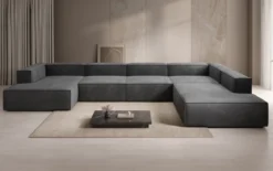 Designer Sofa Lesley U XXL in Samt