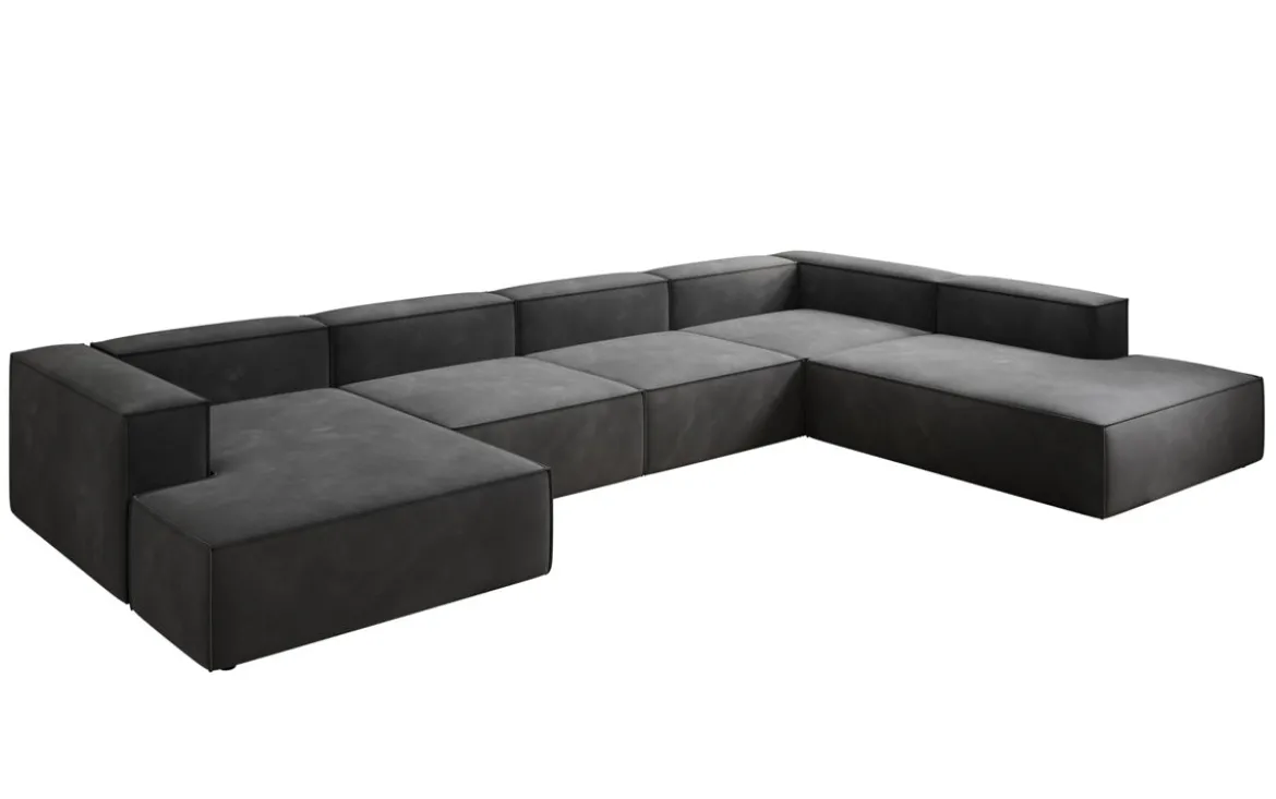 Designer Sofa Lesley U XXL in Samt