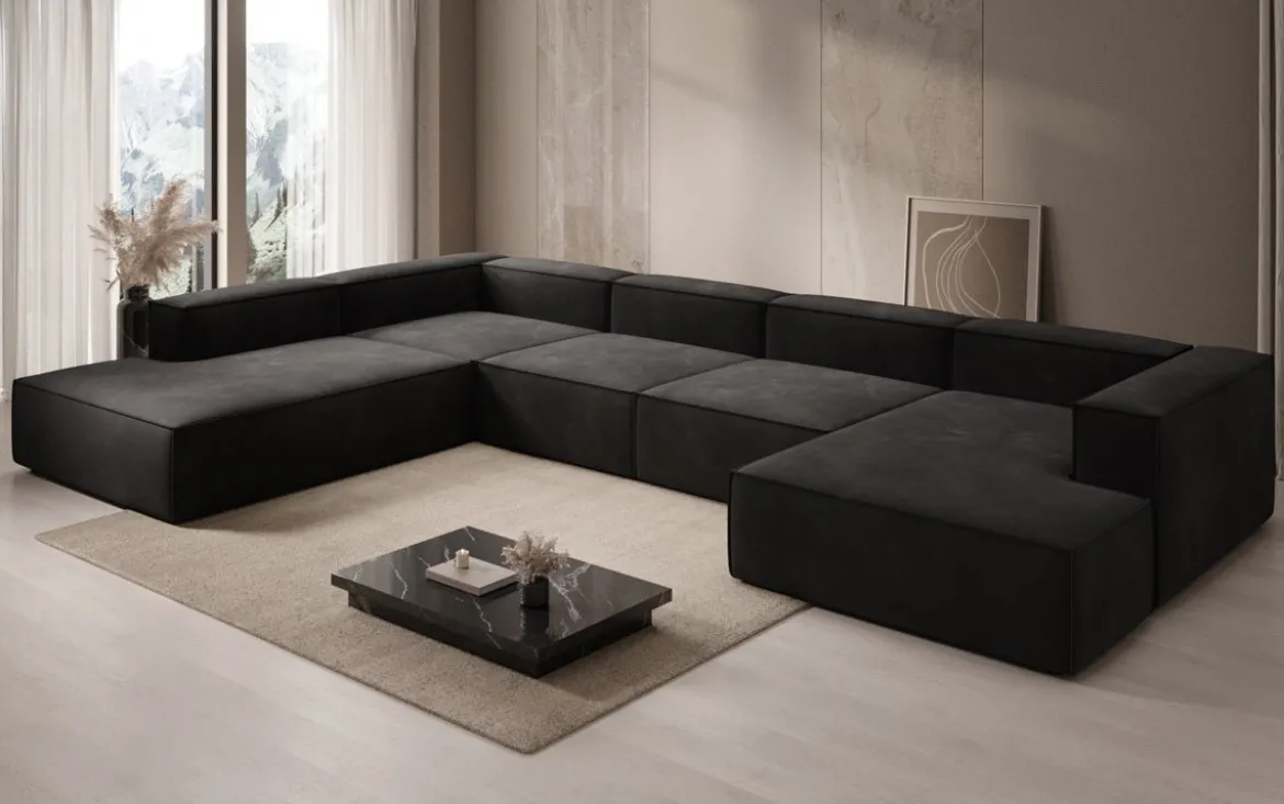 Designer Sofa Lesley U XXL in Samt