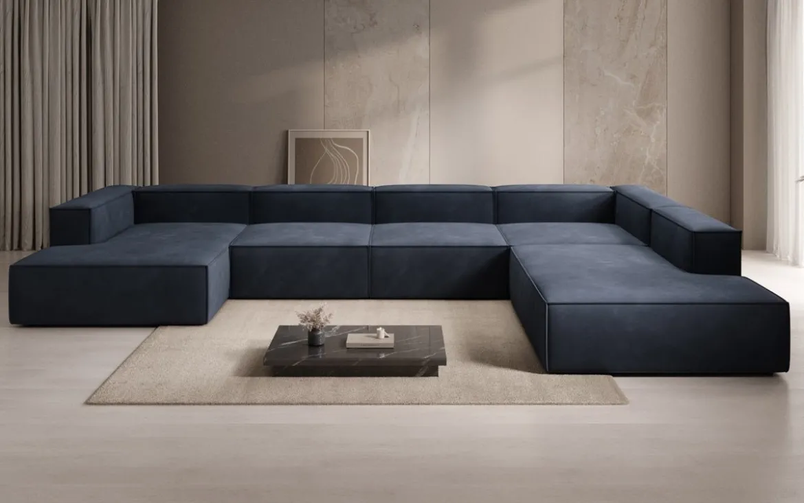 Designer Sofa Lesley U XXL in Samt