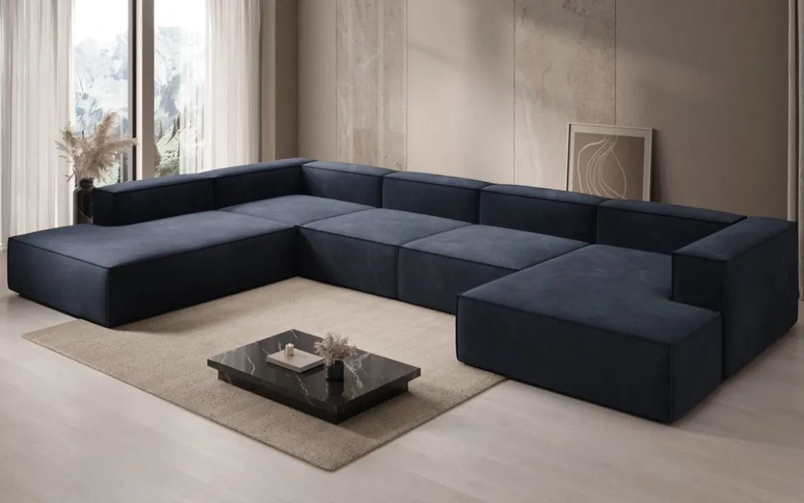 Designer Sofa Lesley U XXL in Samt