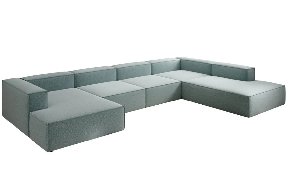Designer Sofa Lesley U XXL in Strukturstoff