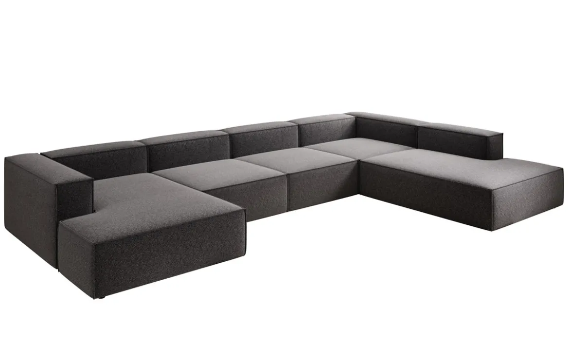 Designer Sofa Lesley U XXL in Strukturstoff