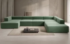 Designer Sofa Lesley U XXL in Strukturstoff