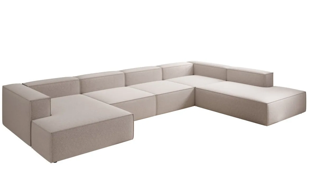 Designer Sofa Lesley U XXL in Strukturstoff