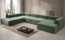 Designer Sofa Lesley U XXL in Strukturstoff