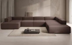 Designer Sofa Lesley U XXL in Stoff