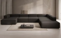 Designer Sofa Lesley U XXL in Stoff