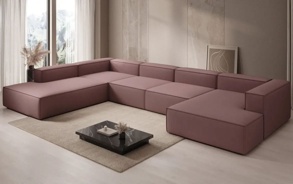 Designer Sofa Lesley U XXL in Stoff
