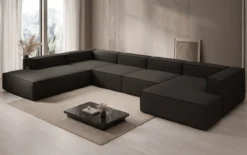 Designer Sofa Lesley U XXL in Stoff