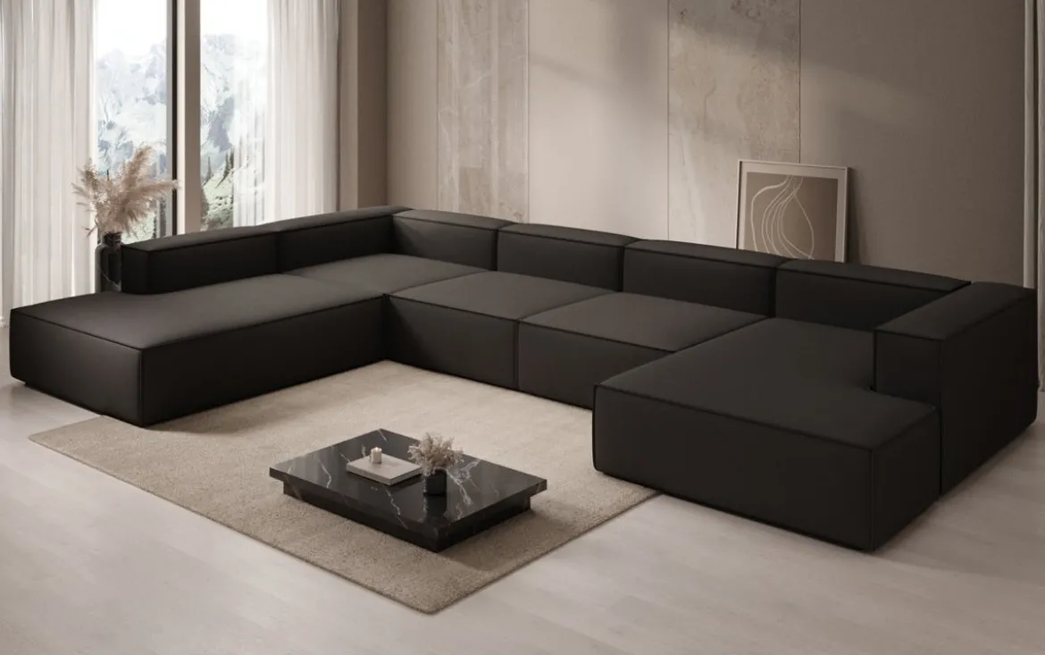 Designer Sofa Lesley U XXL in Stoff