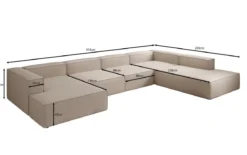 Designer Sofa Lesley U XXL in Stoff
