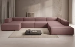 Designer Sofa Lesley U XXL in Stoff