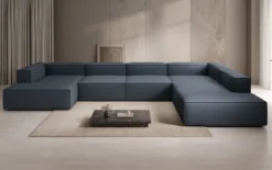 Designer Sofa Lesley U XXL in Stoff