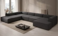 Designer Sofa Lesley U XXL in Stoff