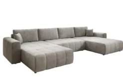Designer Sofa Leveno U mit Schlaf- und Klappfunktion in Samt