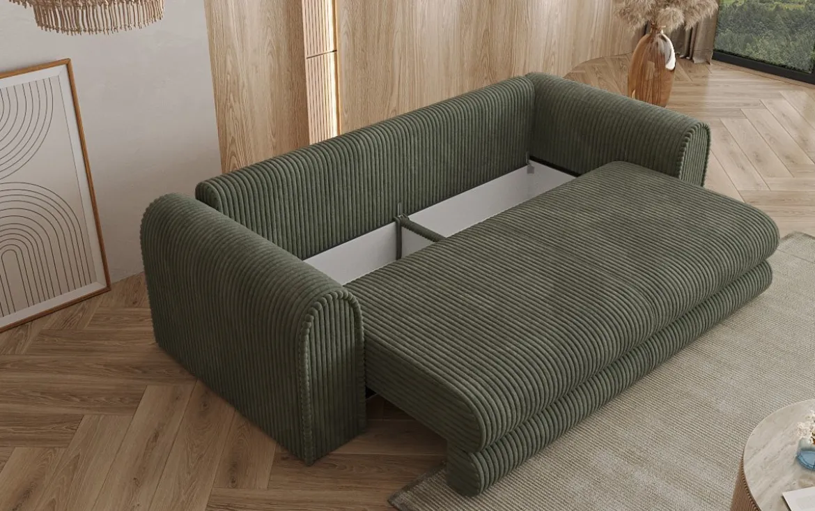 Designer Sofa Lil Buddy 3 Sitzer mit Schlaffunktion und Stauraum in Breitcord