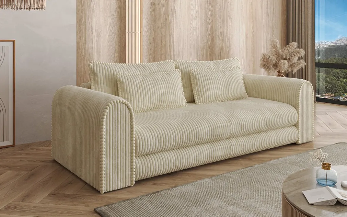 Designer Sofa Lil Buddy 3 Sitzer mit Schlaffunktion und Stauraum in Breitcord