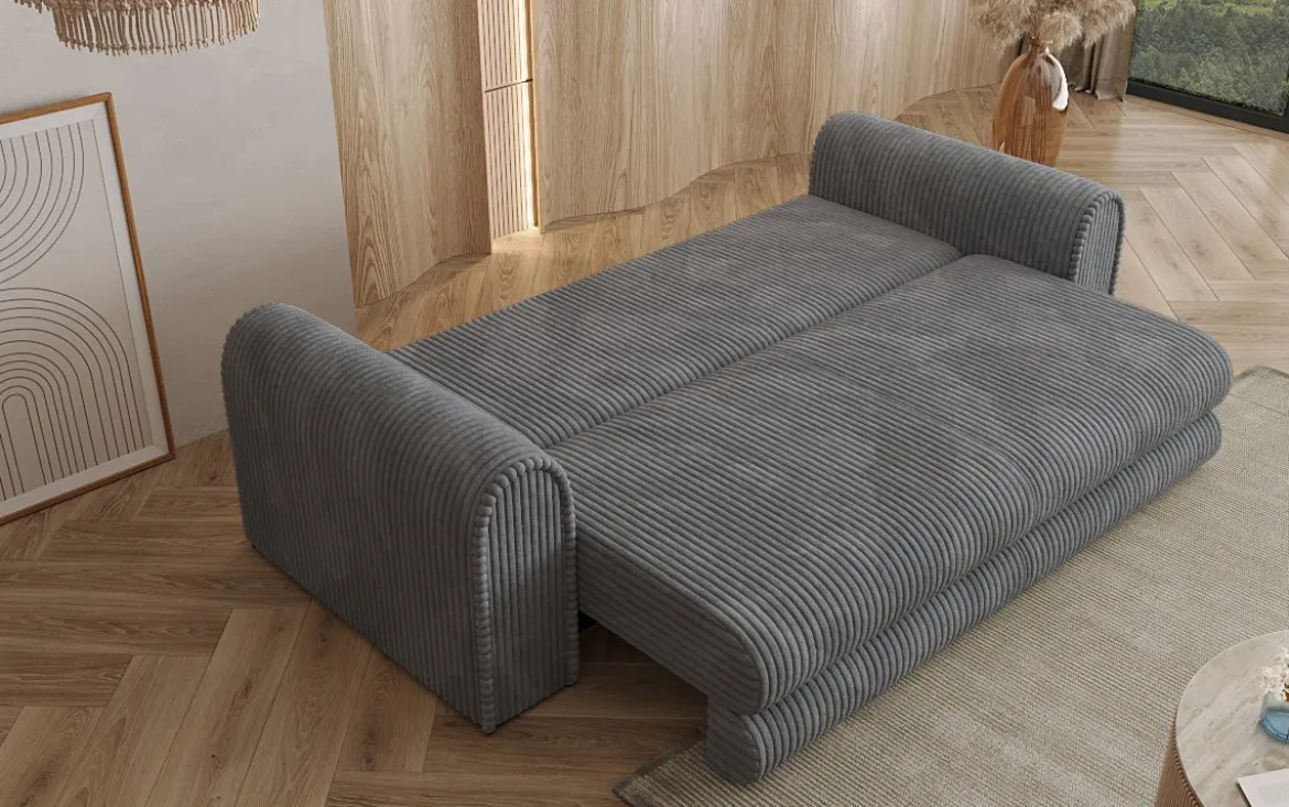 Designer Sofa Lil Buddy 3 Sitzer mit Schlaffunktion und Stauraum in Breitcord