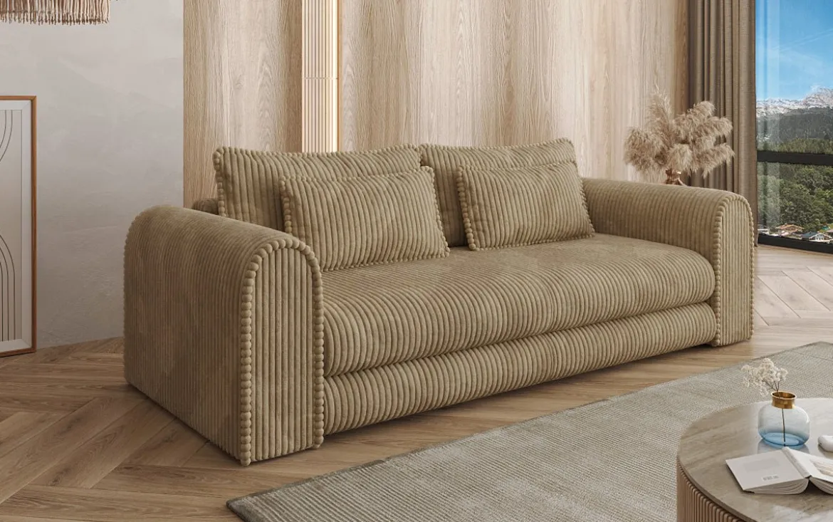 Designer Sofa Lil Buddy 3 Sitzer mit Schlaffunktion und Stauraum in Breitcord
