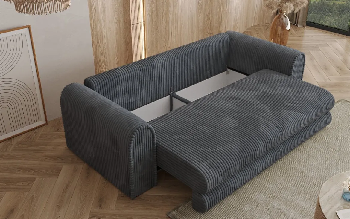 Designer Sofa Lil Buddy 3 Sitzer mit Schlaffunktion und Stauraum in Breitcord