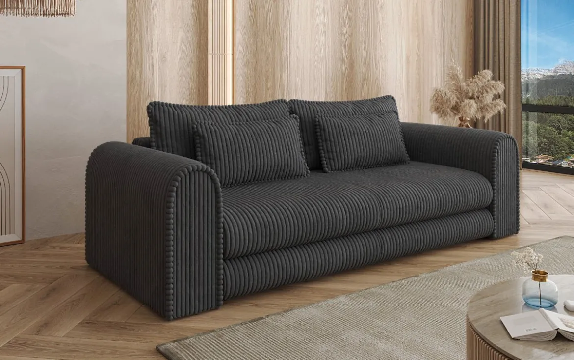 Designer Sofa Lil Buddy 3 Sitzer mit Schlaffunktion und Stauraum in Breitcord