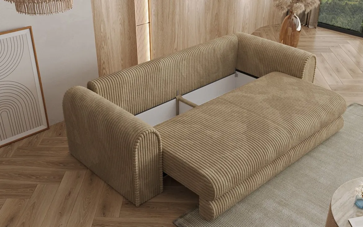 Designer Sofa Lil Buddy 3 Sitzer mit Schlaffunktion und Stauraum in Breitcord
