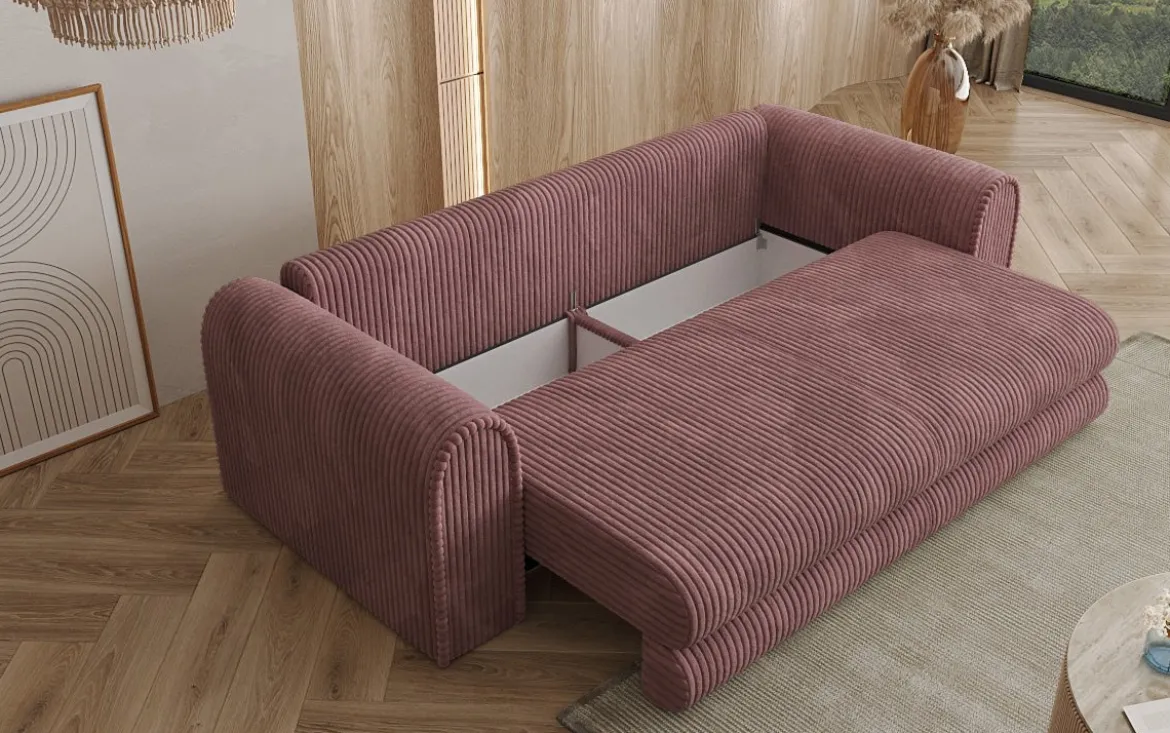 Designer Sofa Lil Buddy 3 Sitzer mit Schlaffunktion und Stauraum in Breitcord