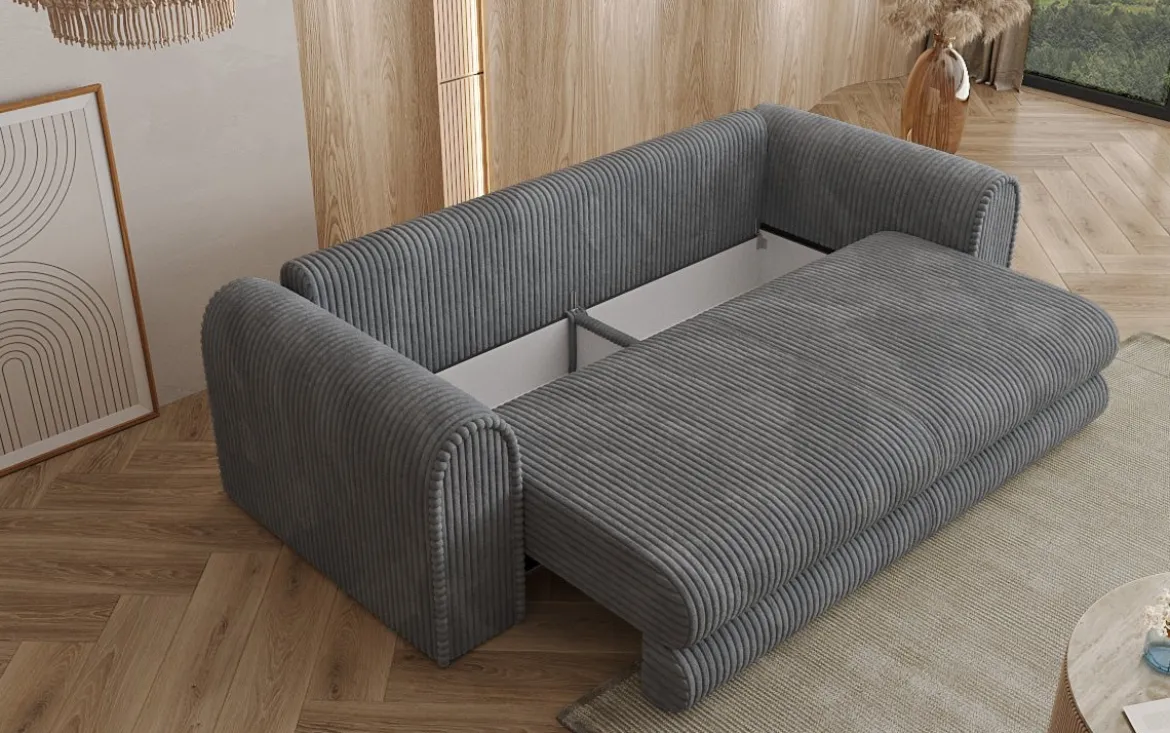 Designer Sofa Lil Buddy 3 Sitzer mit Schlaffunktion und Stauraum in Breitcord