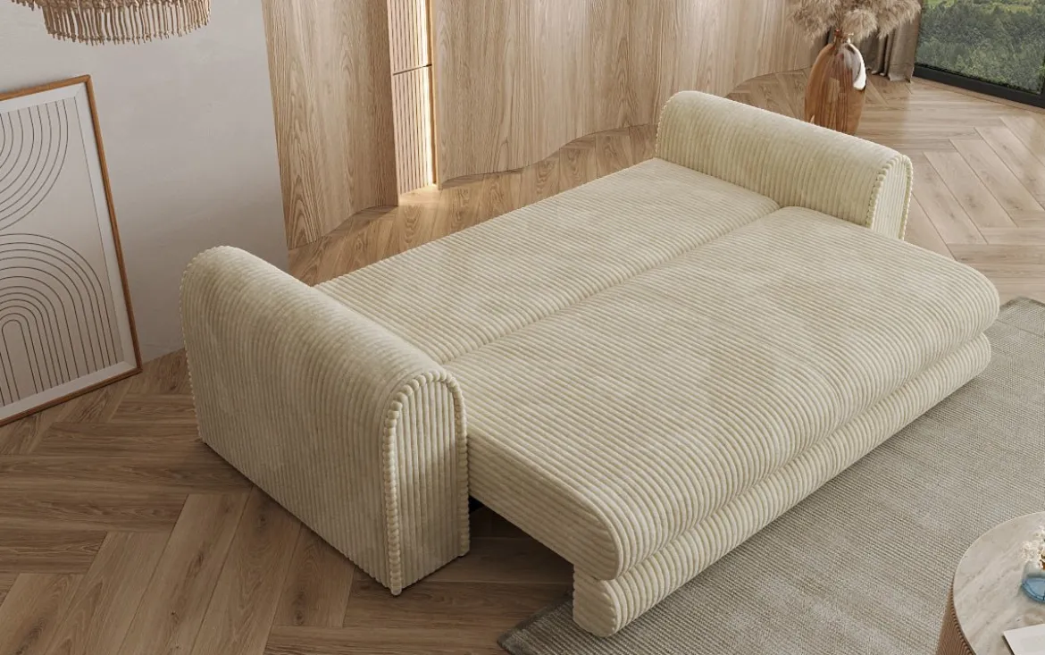 Designer Sofa Lil Buddy 3 Sitzer mit Schlaffunktion und Stauraum in Breitcord