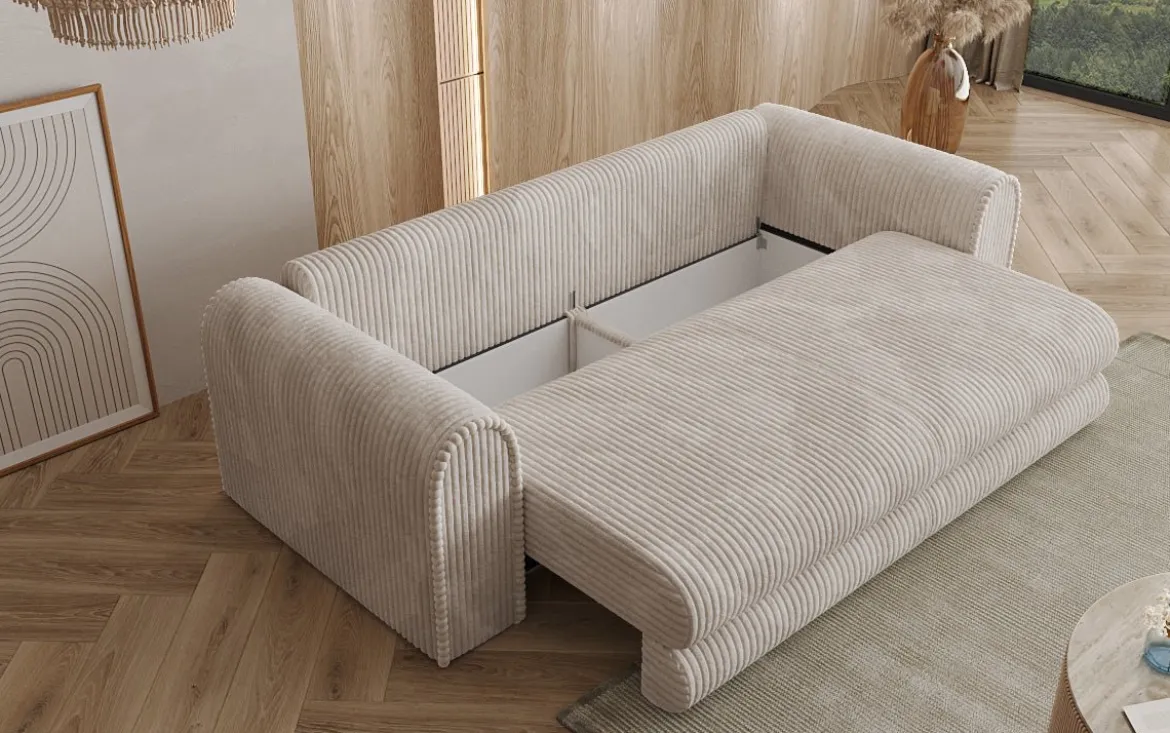 Designer Sofa Lil Buddy 3 Sitzer mit Schlaffunktion und Stauraum in Breitcord