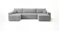 Designer Sofa Lunaro U Mini mit Schlaffunktion und Stauraum in Cord