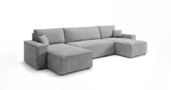 Designer Sofa Lunaro U Mini mit Schlaffunktion und Stauraum in Cord
