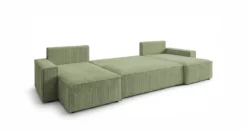 Designer Sofa Lunaro U Mini mit Schlaffunktion und Stauraum in Cord