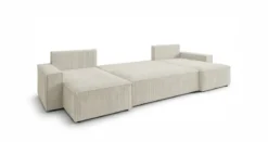 Designer Sofa Lunaro U Mini mit Schlaffunktion und Stauraum in Cord