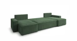 Designer Sofa Lunaro U Mini mit Schlaffunktion und Stauraum in Cord