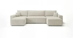 Designer Sofa Lunaro U Mini mit Schlaffunktion und Stauraum in Cord