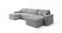 Designer Sofa Lunaro U Mini mit Schlaffunktion und Stauraum in Cord