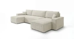 Designer Sofa Lunaro U Mini mit Schlaffunktion und Stauraum in Cord