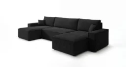 Designer Sofa Lunaro U Mini mit Schlaffunktion und Stauraum in Cord